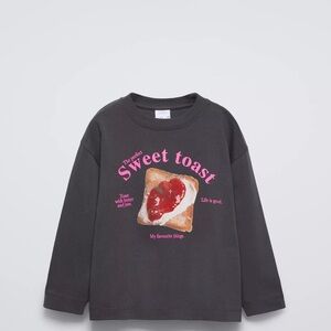Zara Sweet Toast Kids Graphic T-shirt- Gray size 11/12